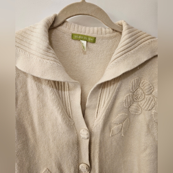 NWOT - Vintage Sigrid Olsen Cardigan -  Cream - Classic - Elegant - Picture 2 of 11